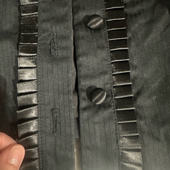 Vintage Y2K Betsey Johnson Black Satin Jacket Size 2 Women Bows - Picture 3 of 6